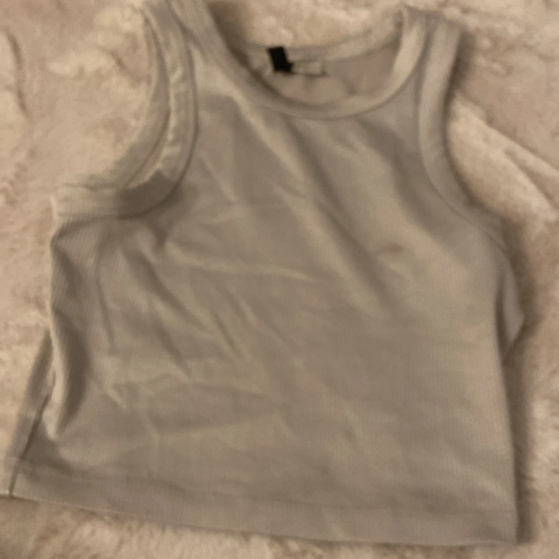 Vit ribbad linnetopp från H&M Divided XS