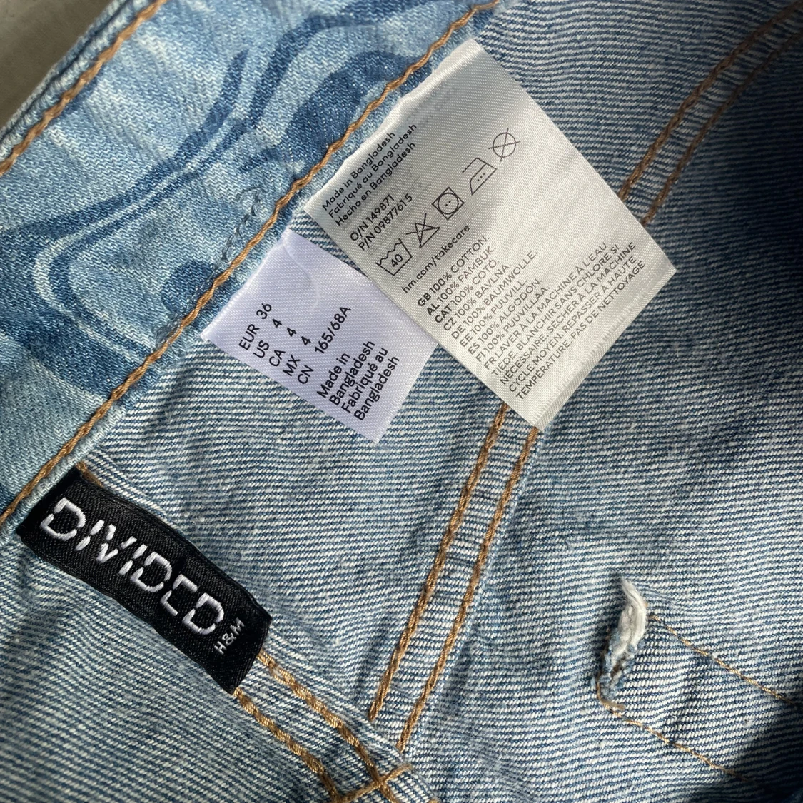 Blå swirlmönstrade baggy jeans, H&M Divided - 4