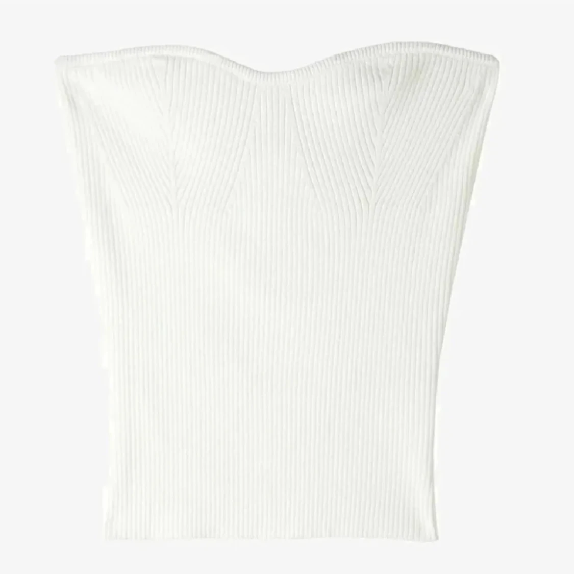 Vit ribbad tubtopp - 4