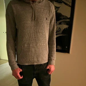 Grå hoodie från Ralph Lauren - Säljer nu en raffe hoodie i tvär najs unikt stickat material😍 Perfa skick och Strl L men passar M. Skriv vid minsta lilla fundering🫶