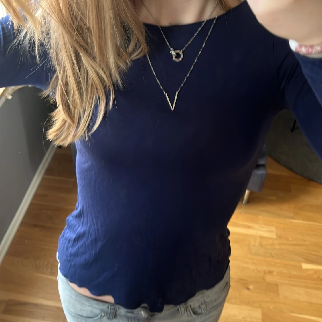 Mörkblå långärmad topp från Stories💕 - 2