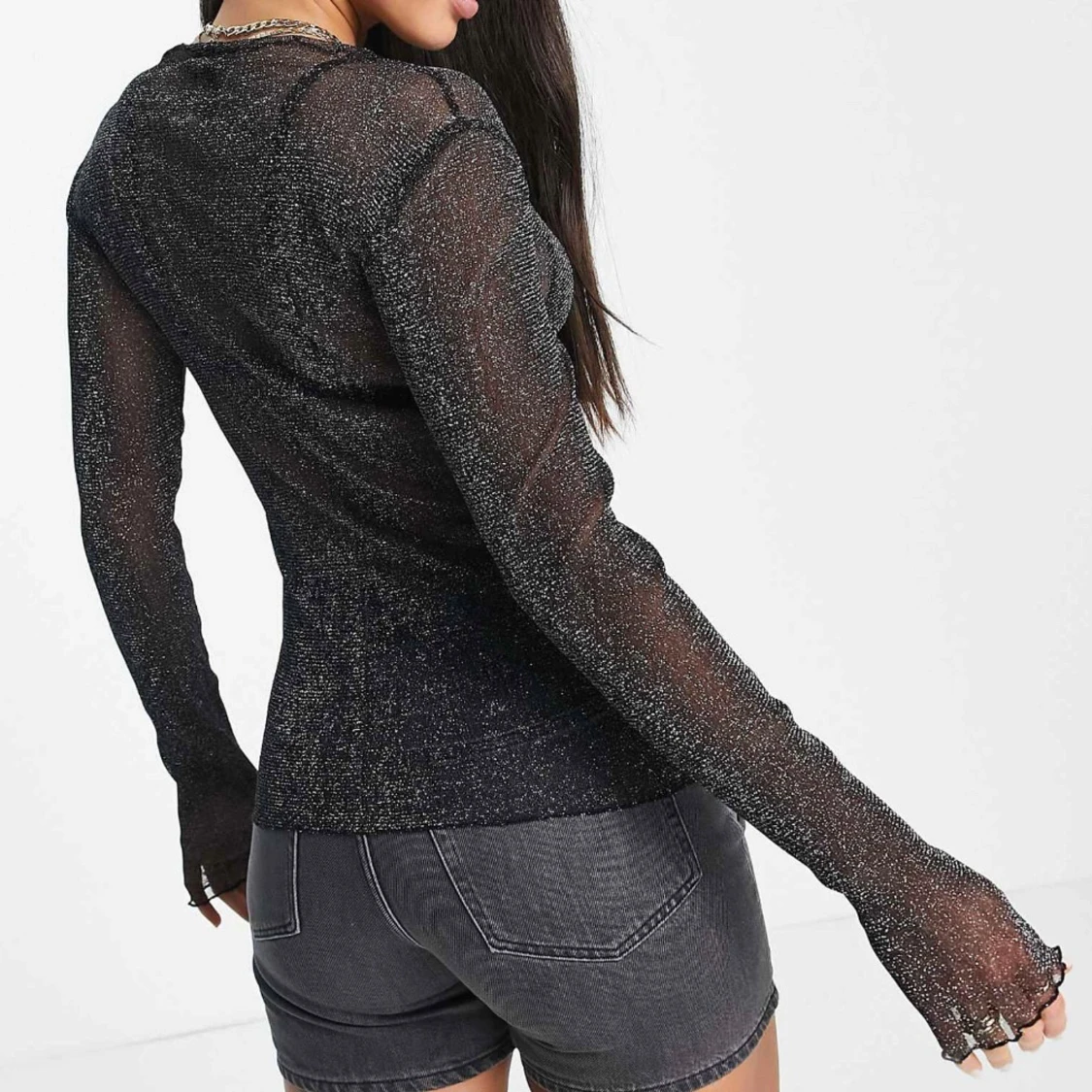 Glittrig mesh topp - 1