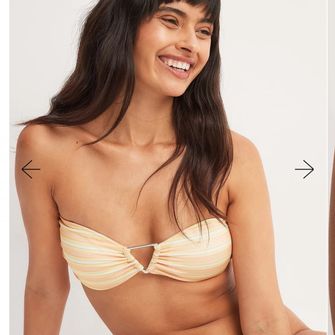 Randig bandeau bikiniöverdel - 1