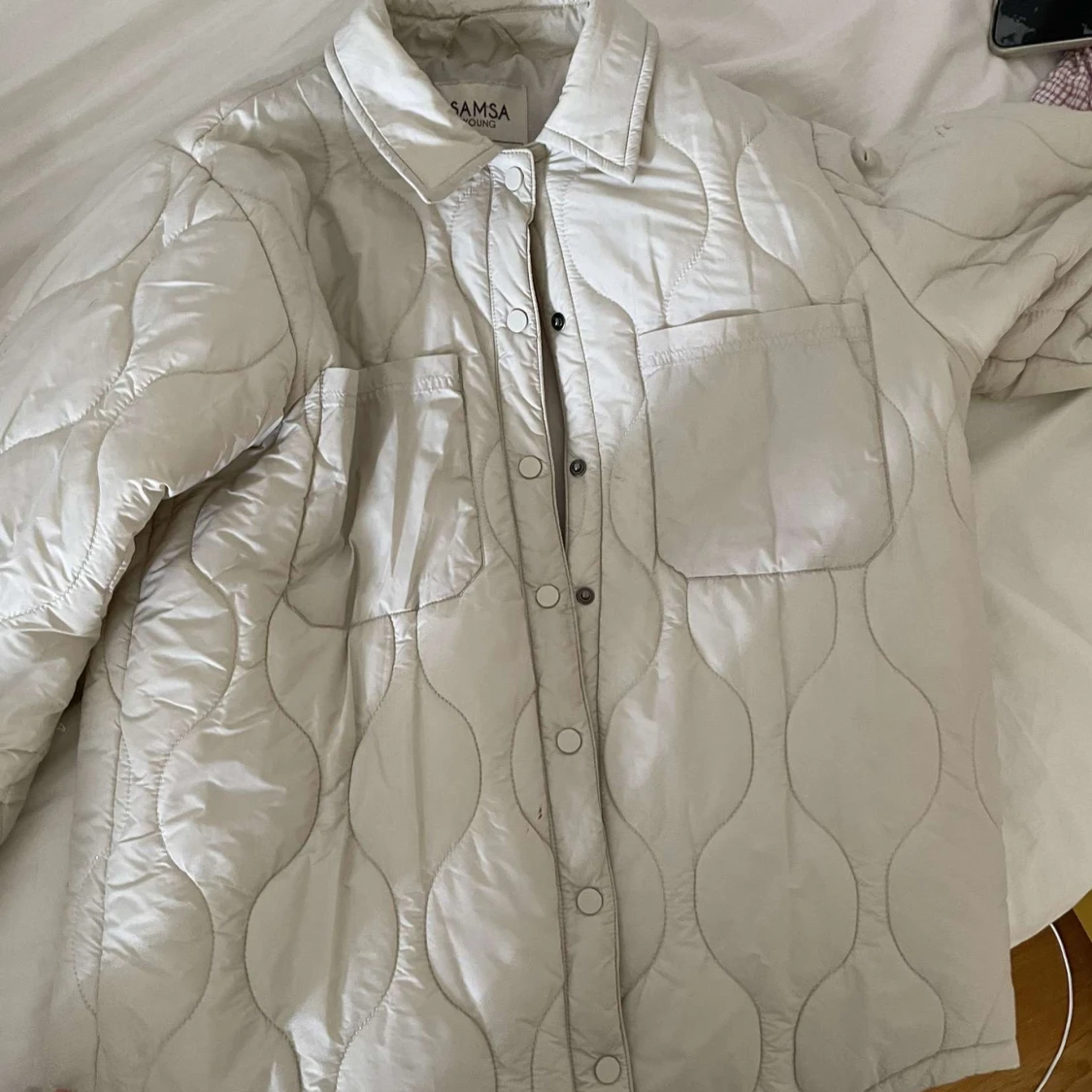 Beige quiltad jacka från SAMSA Young - 2