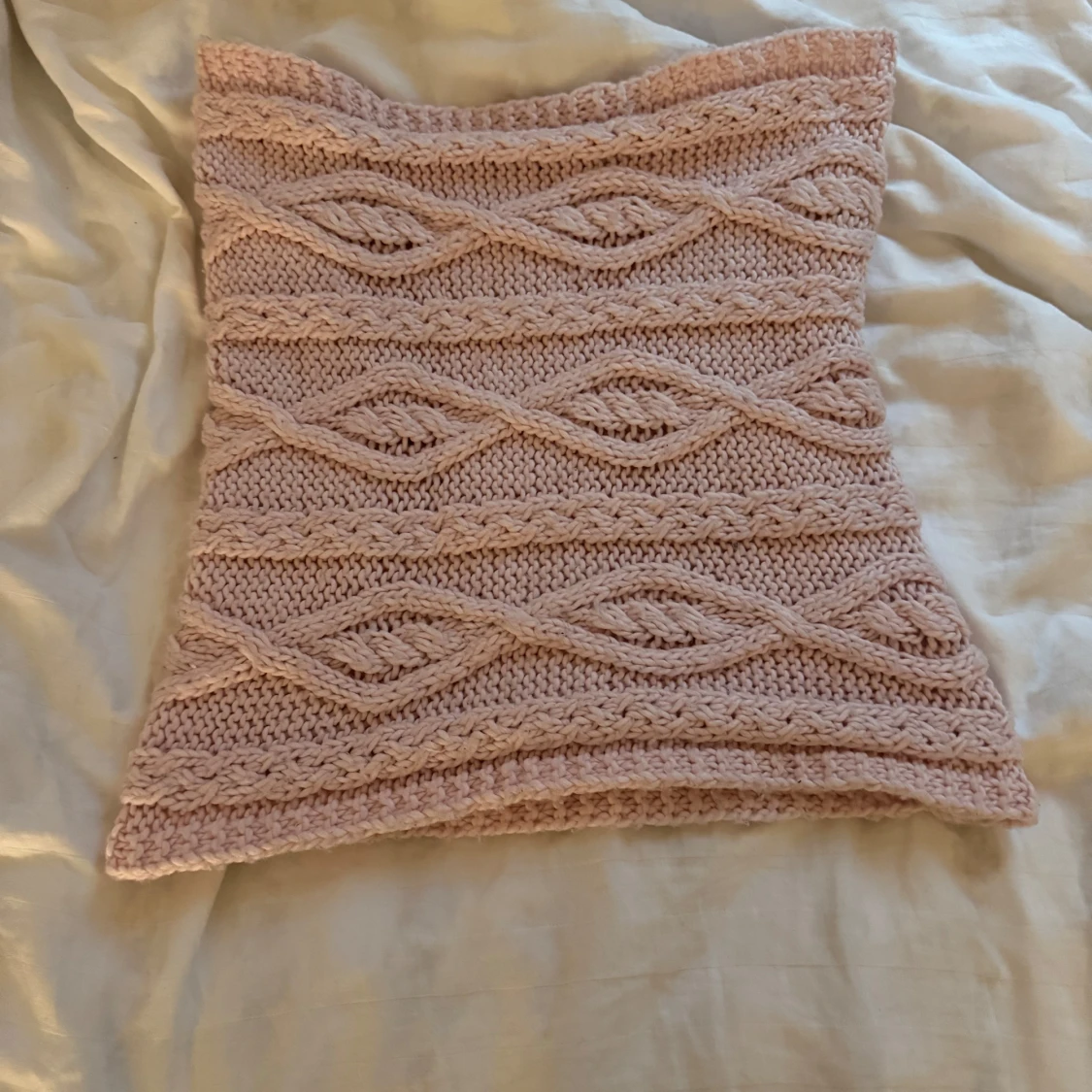 Stickad ljusrosa tubtopp - 1