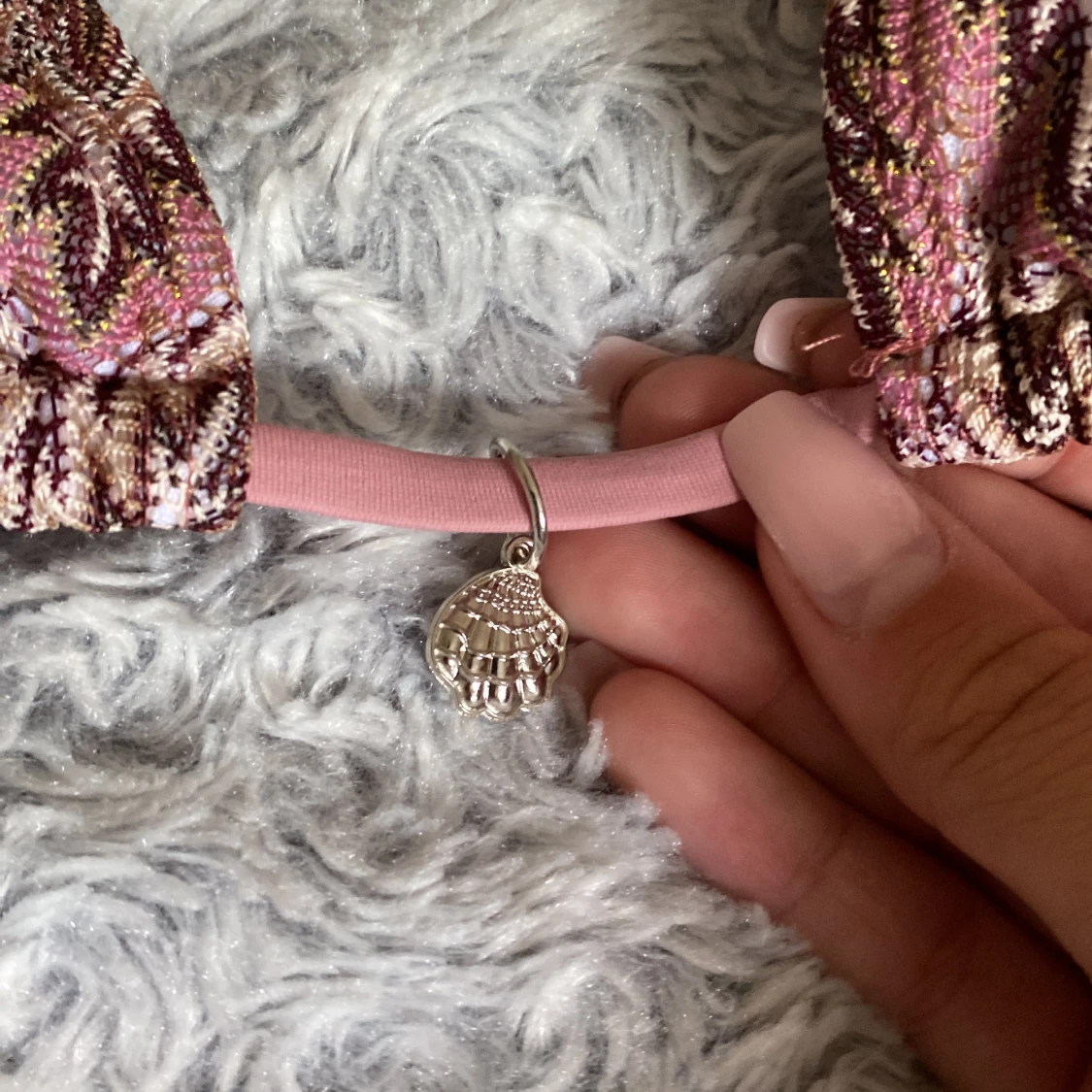 Rosa mönstrad bikini med snäckberlock - 3