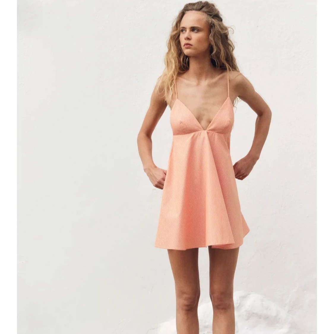 Orange klänning zara - 2