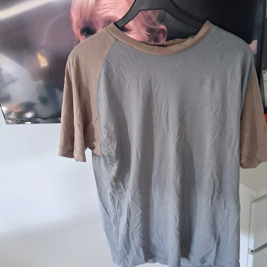 Grå och blåt-shirt med raglanärm