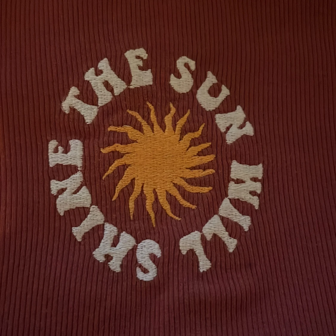 Rostfärgad ribbad linnetopp XS - 3