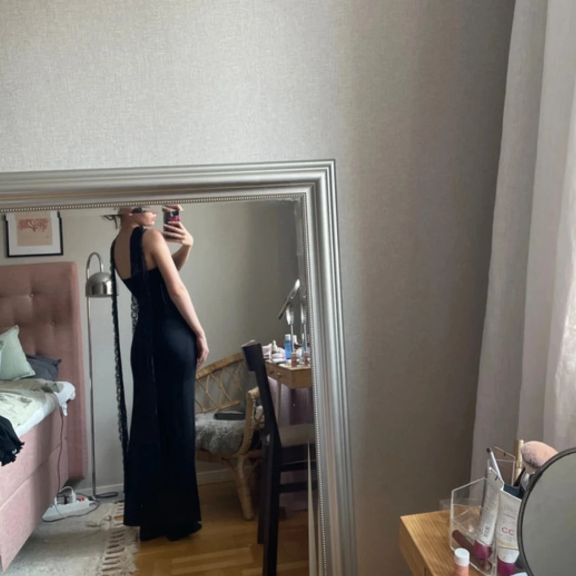 Svart lång spets sjal - 1