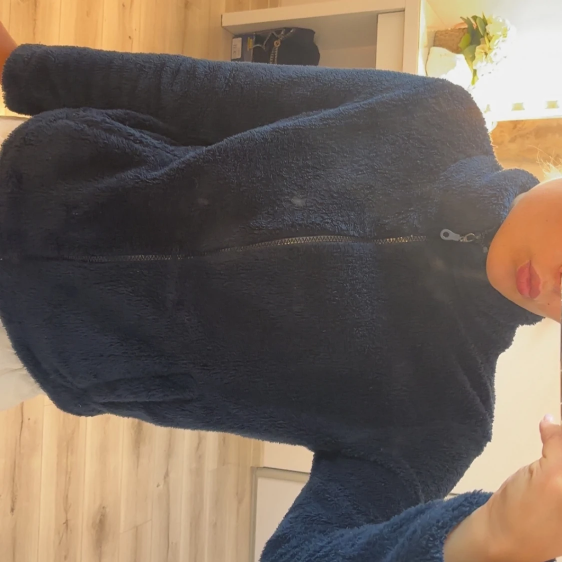 Mörkblå teddyjacka