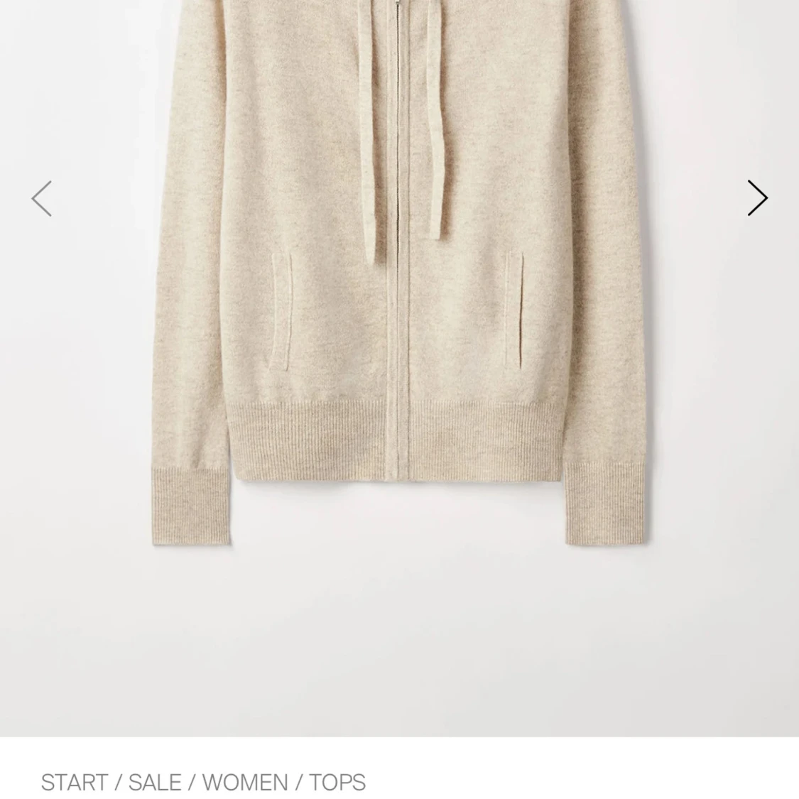 Beige zip up hoodie - 2