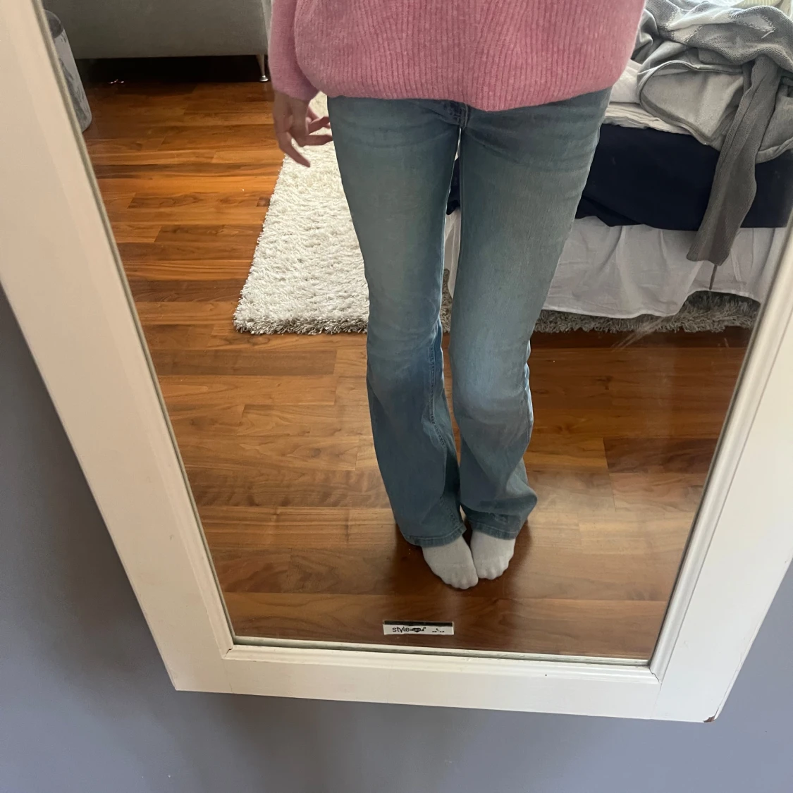 Ljusblå bootcut jeans - 1