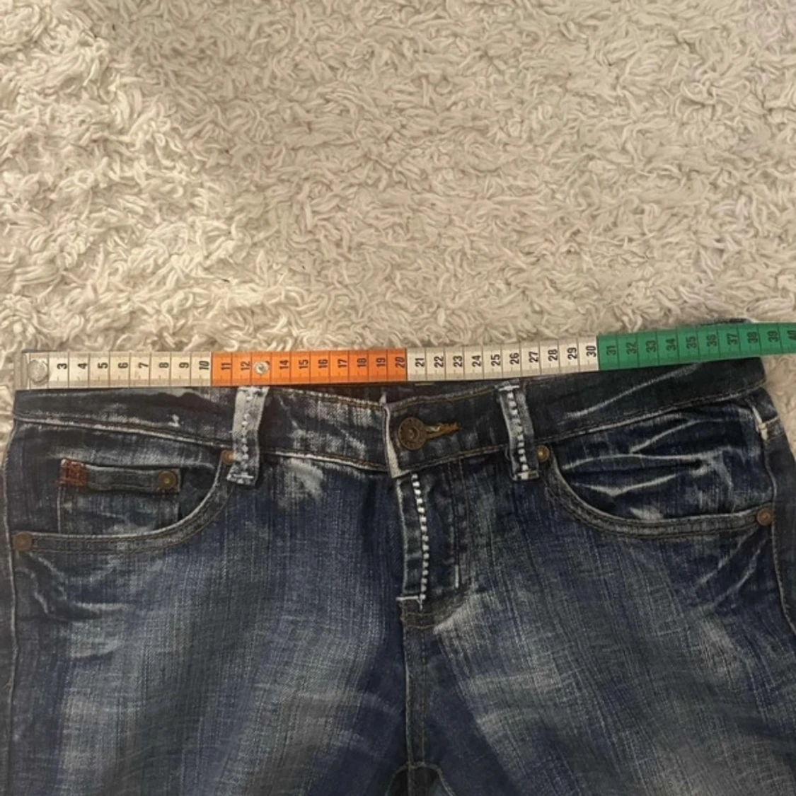 Mörkblå bootcut jeans - 4