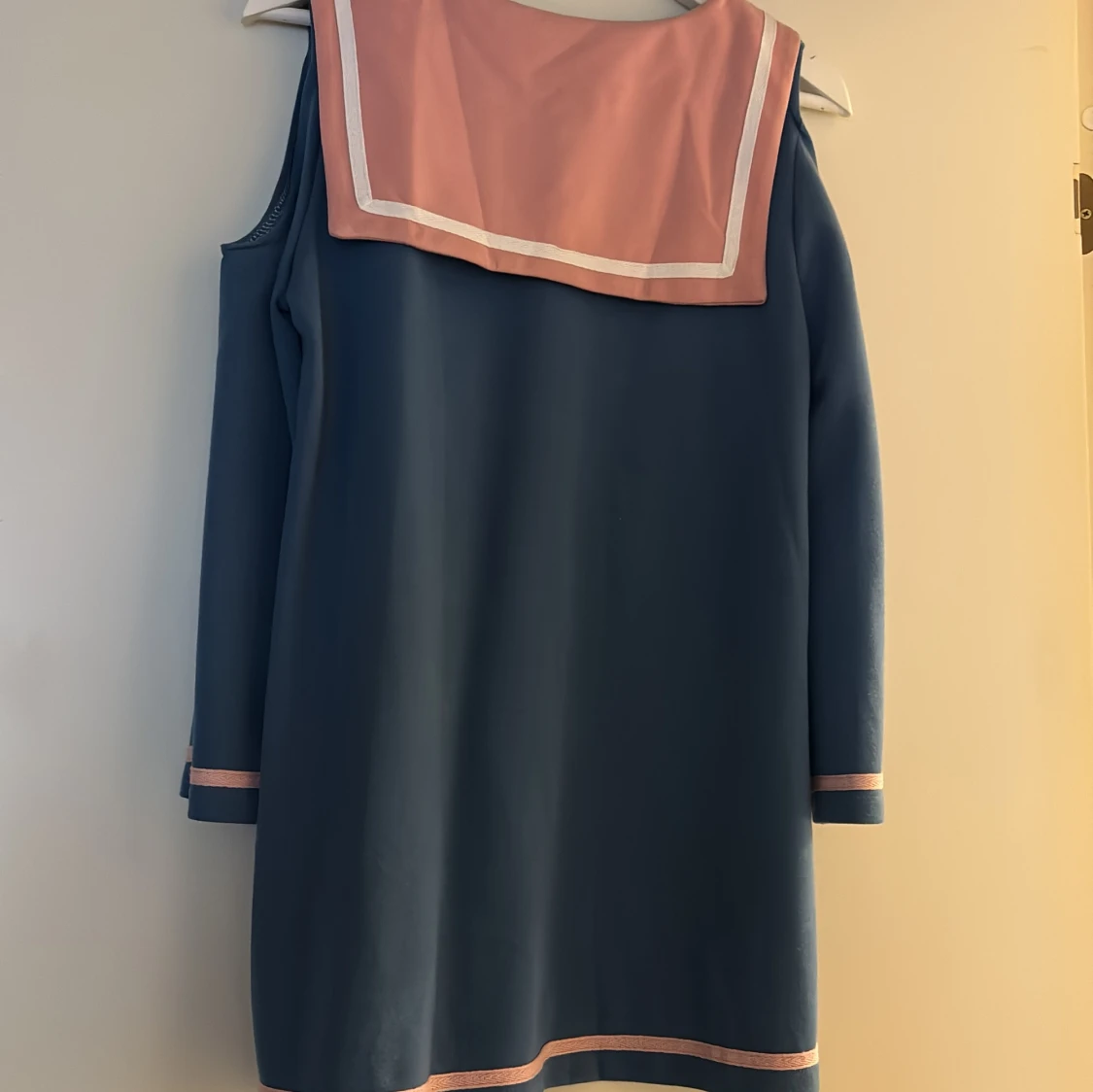 Blå sailor-klänning med tryck, M - 1