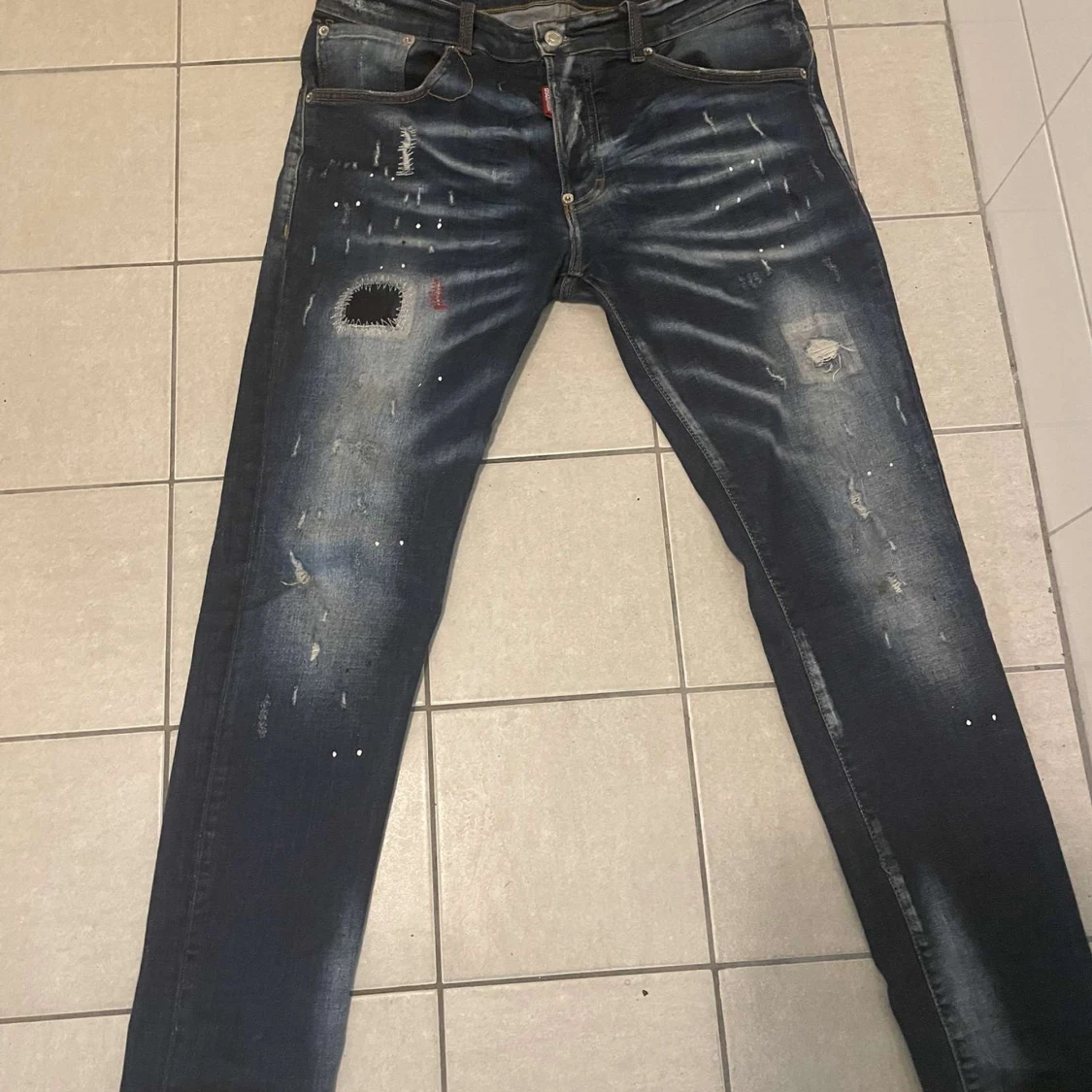 Mörkblå distressed jeans ICON - 3