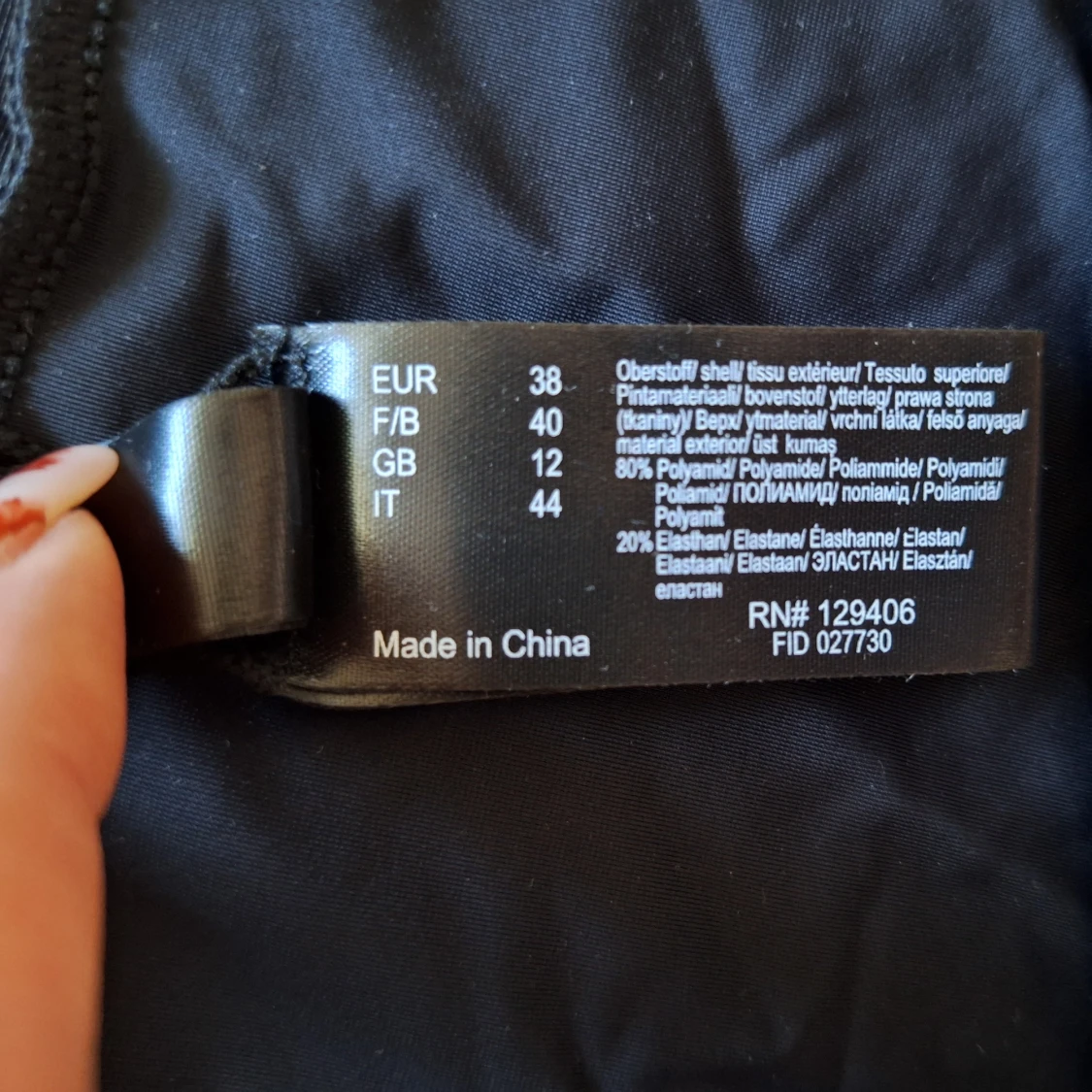 Svart bikini med dragkedja, strl 38 - 2