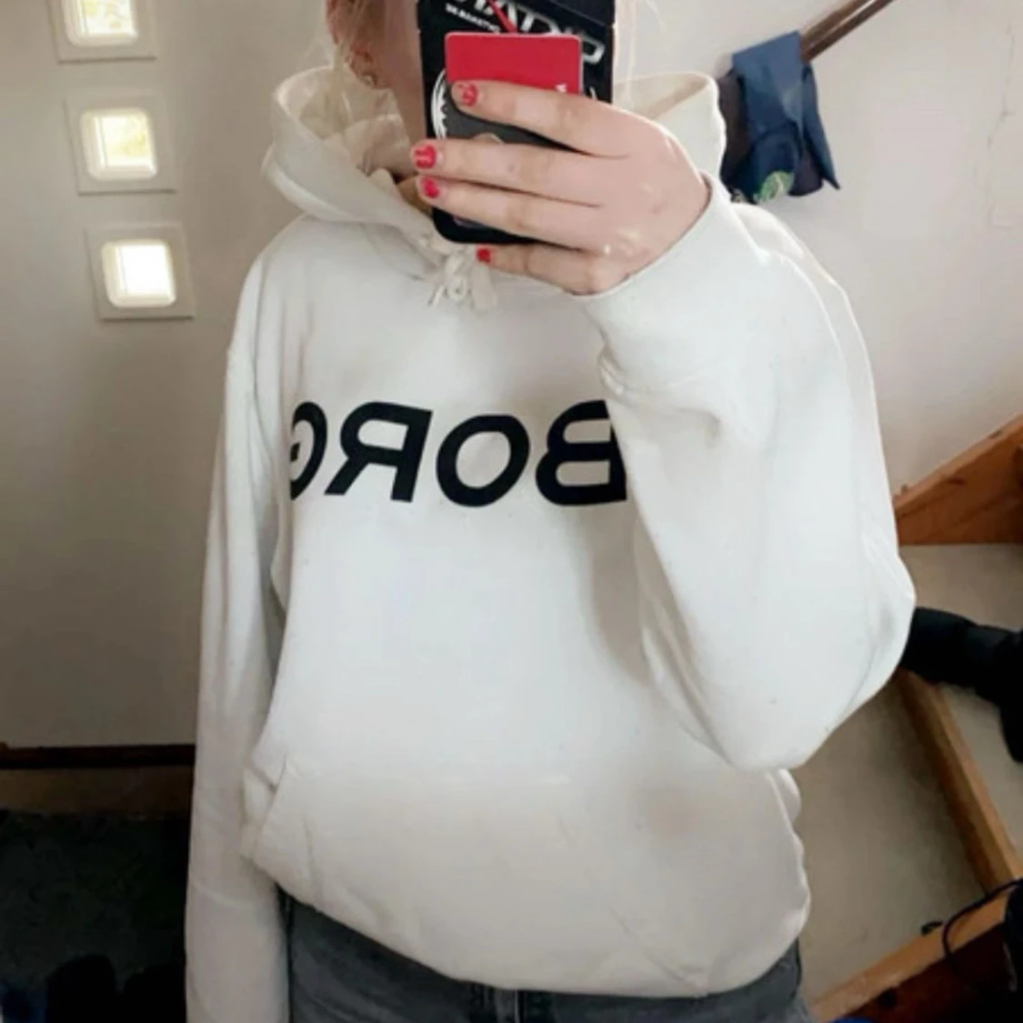 Vit hoodie från Björn Borg