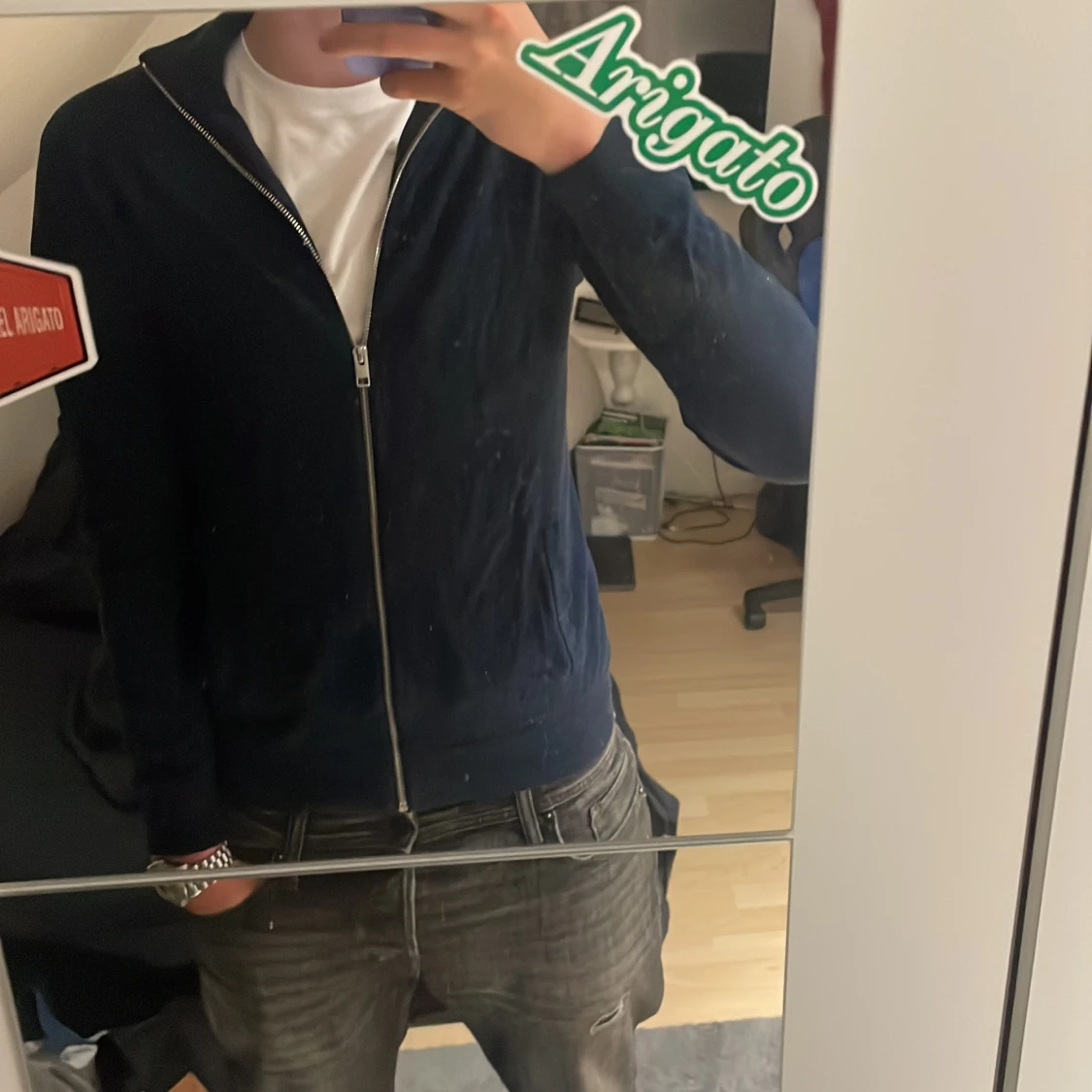 Mörkblå ziptröja från Jack & Jones