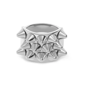 Silverfärgad ring från Edblad - Cool och unik ring i silverfärgat metall från Edblad💕dekorerad med flera spetsiga nitar runt hela ringen.💘