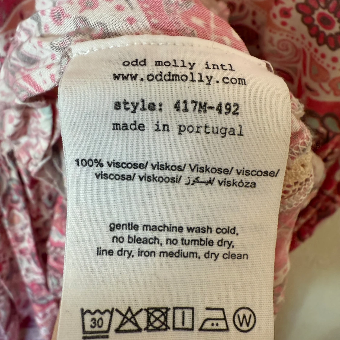 Mönstrad långklänning med spetsdetalj - 4