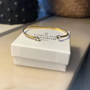Guldfärgat armband Caroline Svedbom - Superfint guldfärgat armband från Caroline Svedbom med två silver diamanter, nytt skick. Fick dne i julklapp men aldrig kommit till användning eftersom jag fick två st.