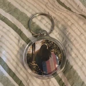 Nyckelring med foto i   - Rund nyckelring i transparent plast inuti. Perfekt att ha på väskan eller nyckelknippan. Metallring för enkel fastsättning.