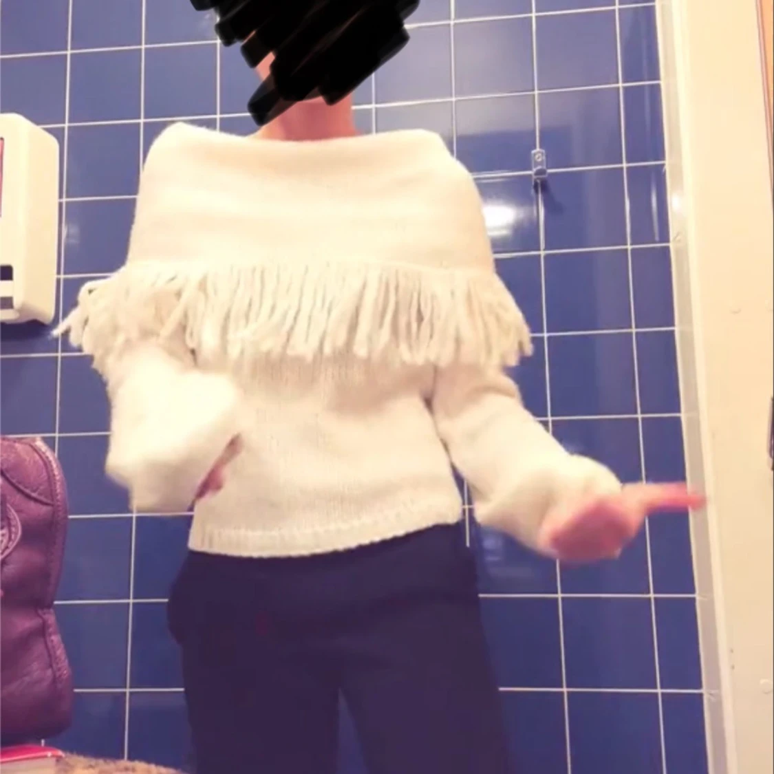 stickad tröja offshoulder - 1