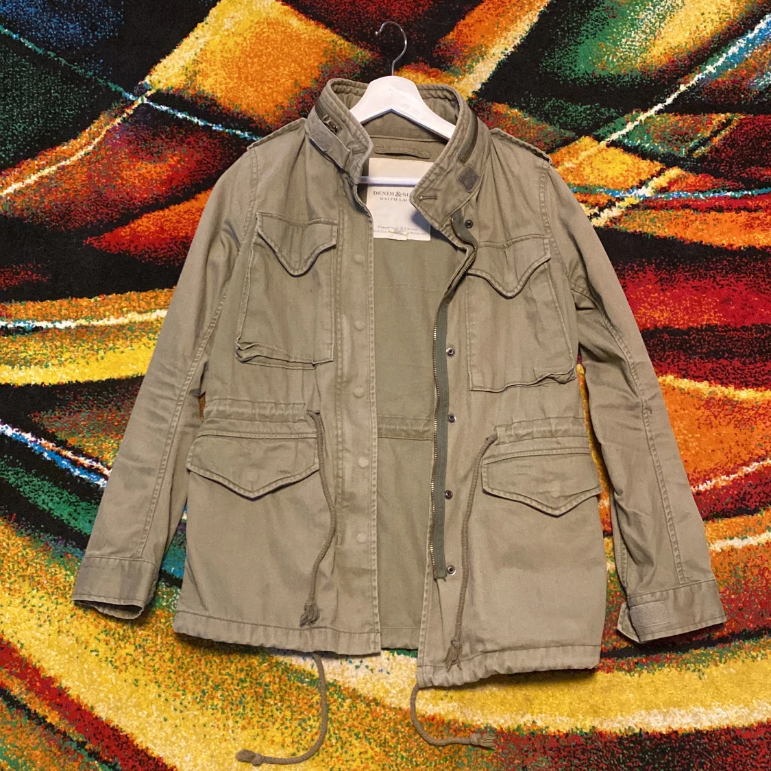 Unik vintage Feildjacket från Ralph Lauren med USA-flagga perfekt skick  - 1