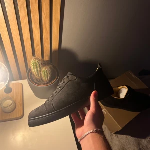 Louboutin skor - Säljer ett or Louboutin skor i svart,helt nya bara testade de va lite för små darför säljs de,Storelken är 43 och box och dustbag ingår även ✅