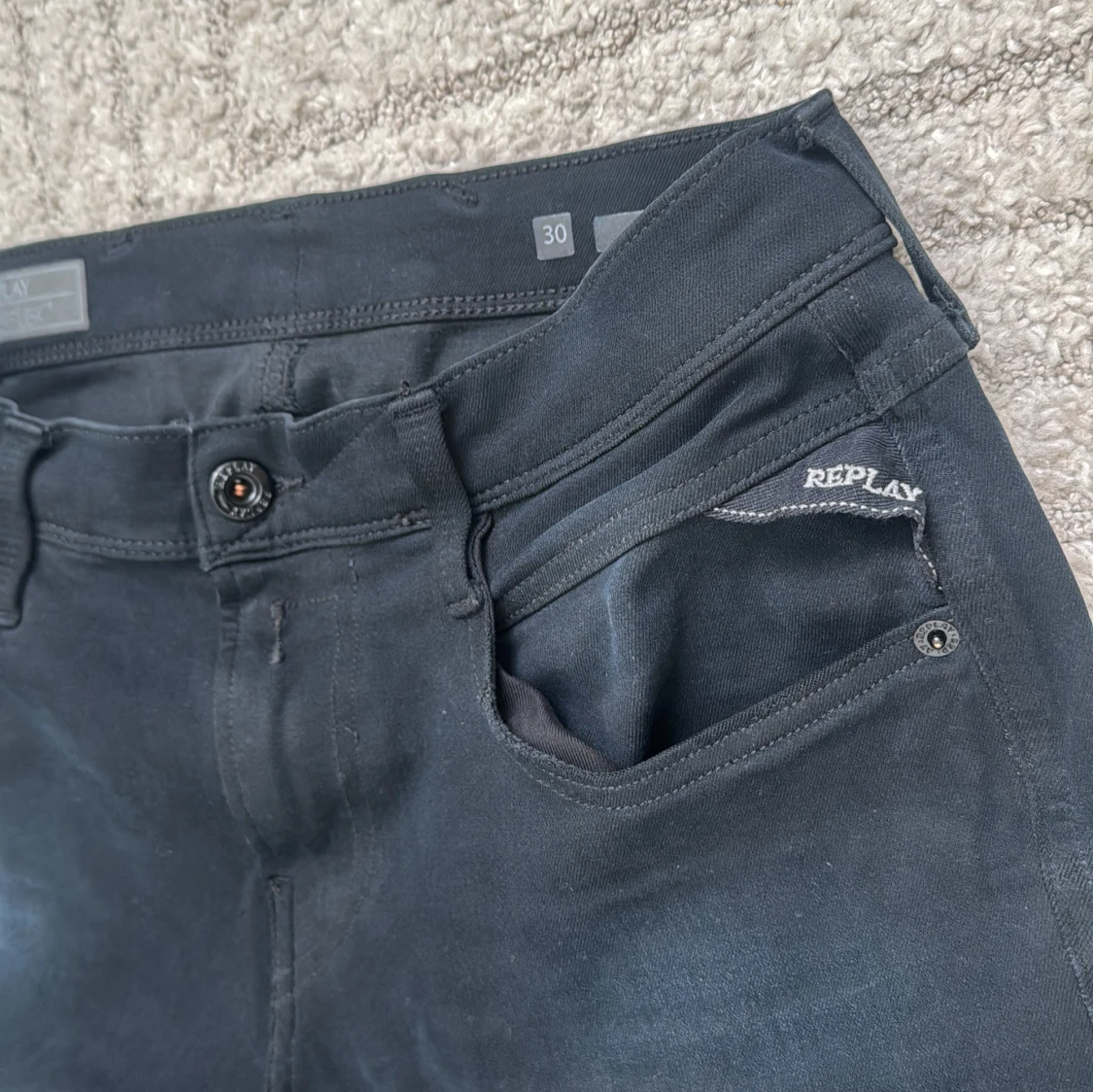 Replay Hyperflex svarta jeans, stl 30 - 2