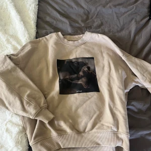 Beige sweatshirt från STAY med tryck - Jätte cool tröja ifrån stay (vet inte vart den är köpt) inga defekter. Den är ganska kort så lyfter man upp armarna visar man magen. 