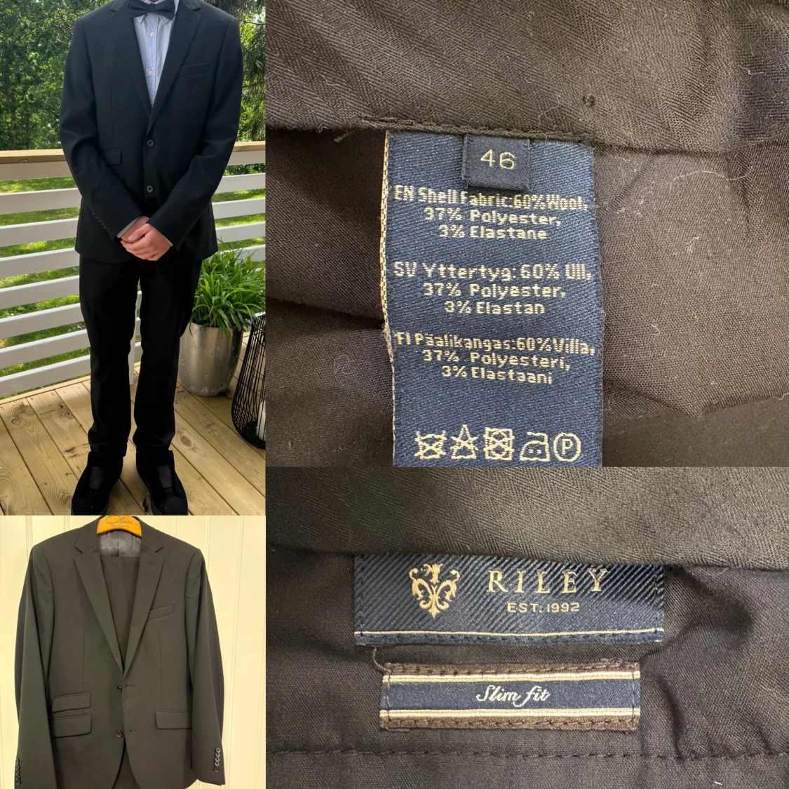 Svart kostym från Riley Slim Fit