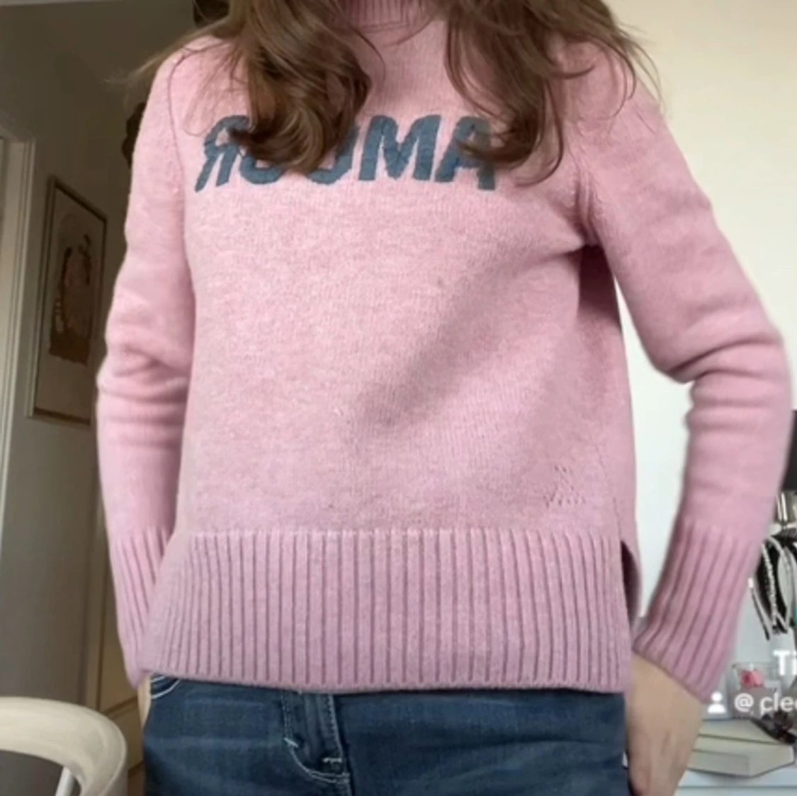 Rosa Zadig tröja med texten 'AMOUR' - 2