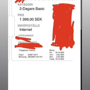 Trädgården biljett Kristianstad  - Säljer då jag inte har möjlighet att gå själv längre.