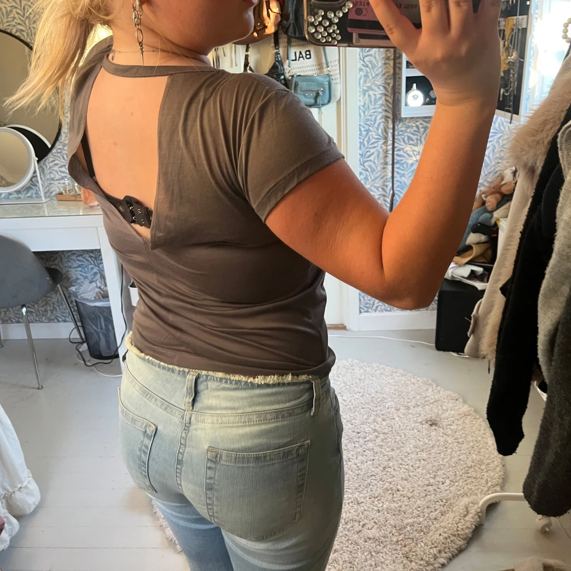 Brun t-shirt med örn och USA-tryck - 2