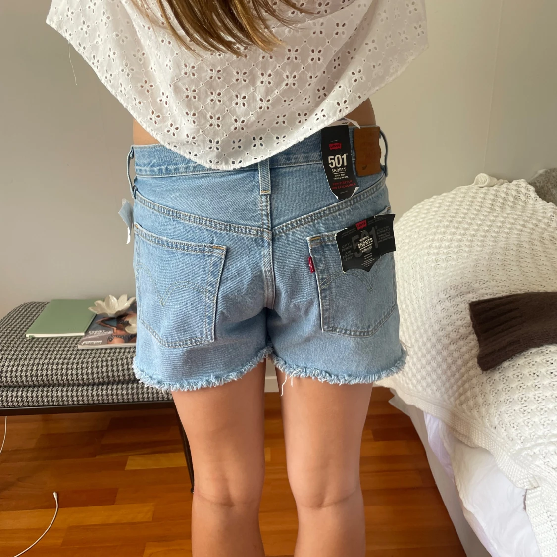 Levi's 501 ljusblå jeansshorts - 1