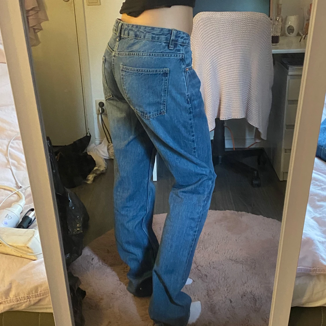 Blå straight jeans  - 2