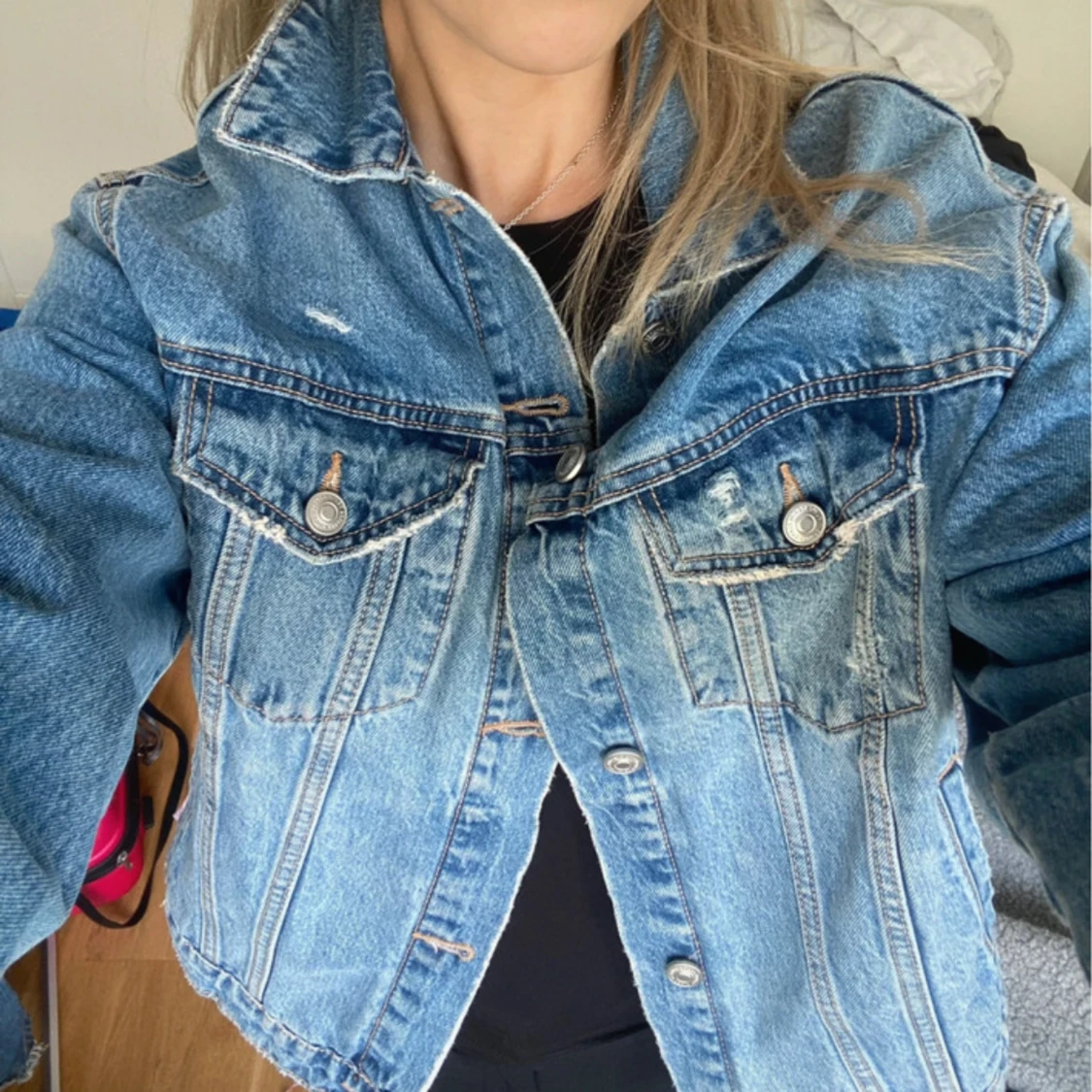 Oversized blå jeansjacka - 1