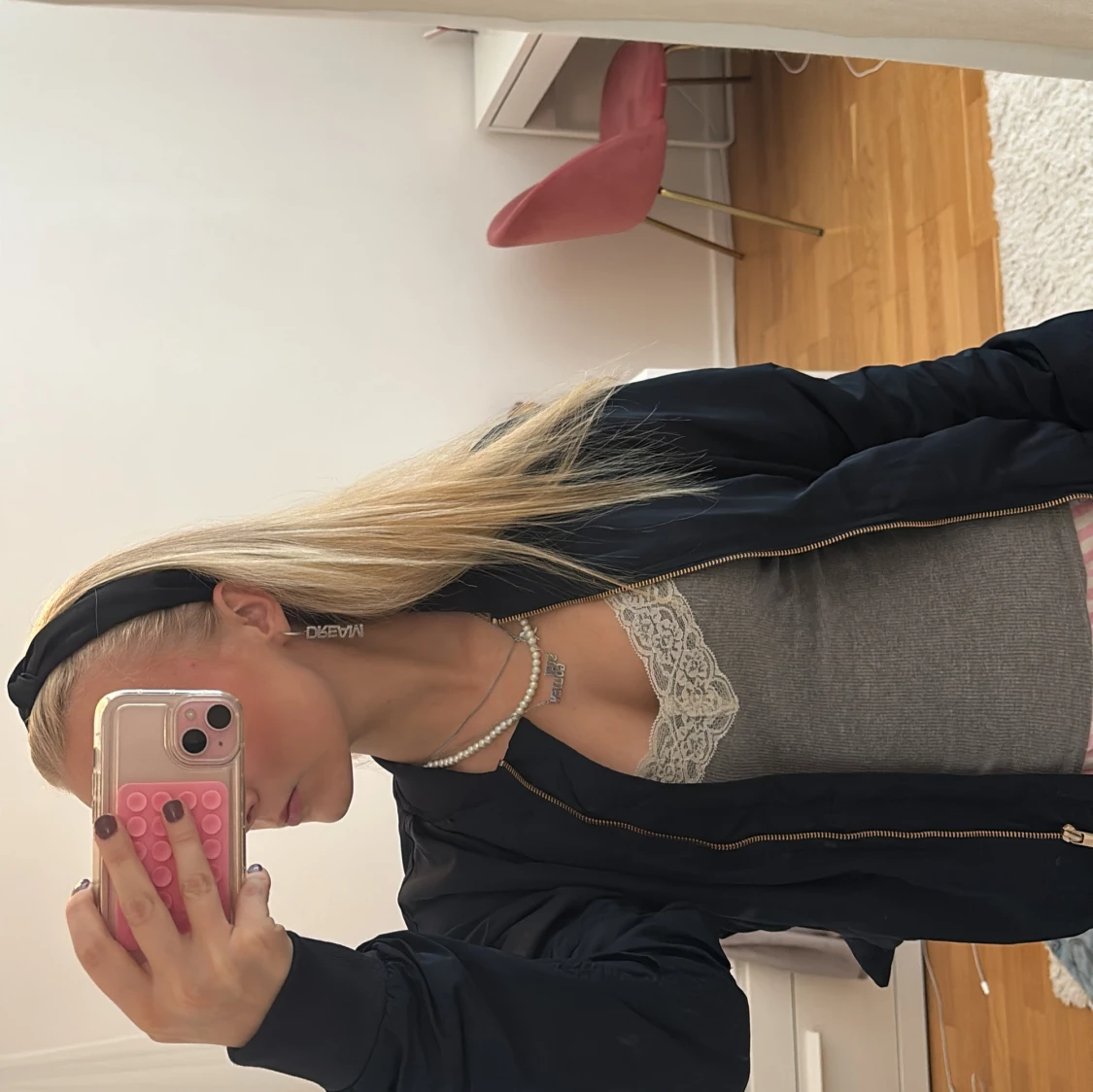 Marinblå bomberjacka från H&M - 1