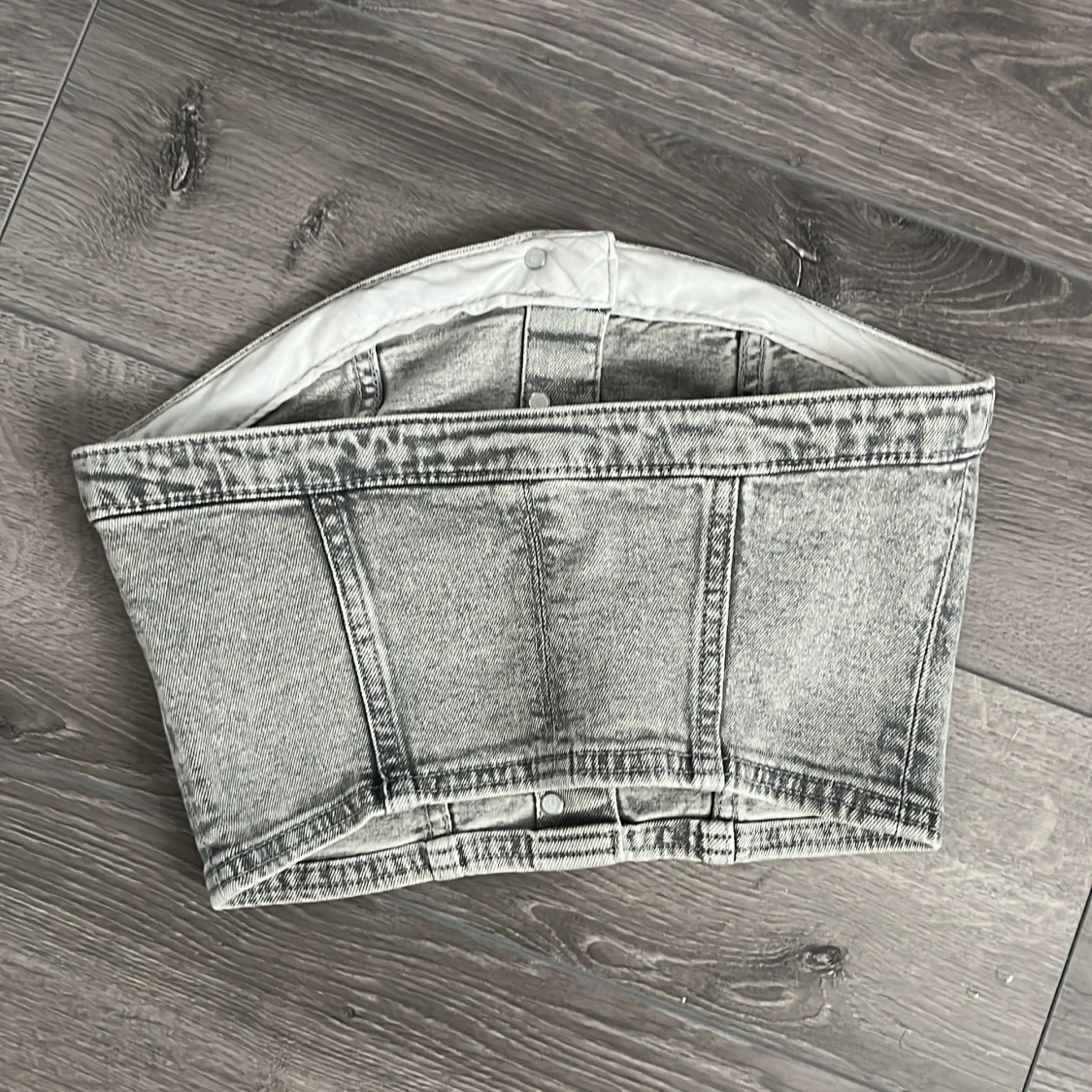 Grå jeans tubtopp - 1