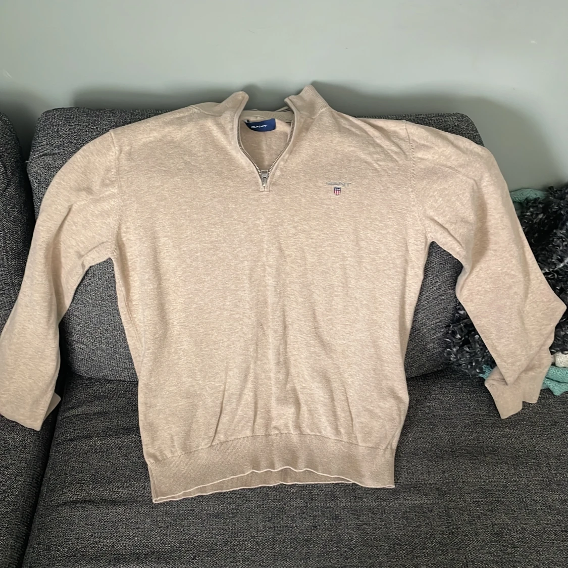 Beige half zip tröja från Gant