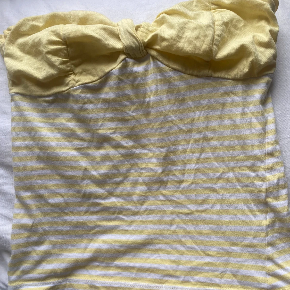 Gul- och vitrandig bandeau tubtopp - 3