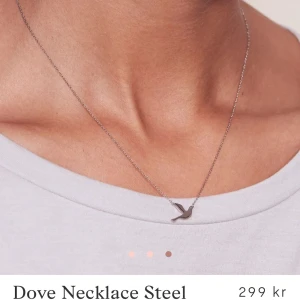 Dove halsband i stål från Edblad - Snyggt halsband i silverfärgat stål från Edblad med ett stilrent duv-hänge. Perfekt för dig som gillar minimalistiska smycken med en symbolisk touch. Kedjan är tunn och smidig, och duvan ger ett elegant intryck. Skriv för frågor eller fler bilder💗 pris går att diskutera 💞