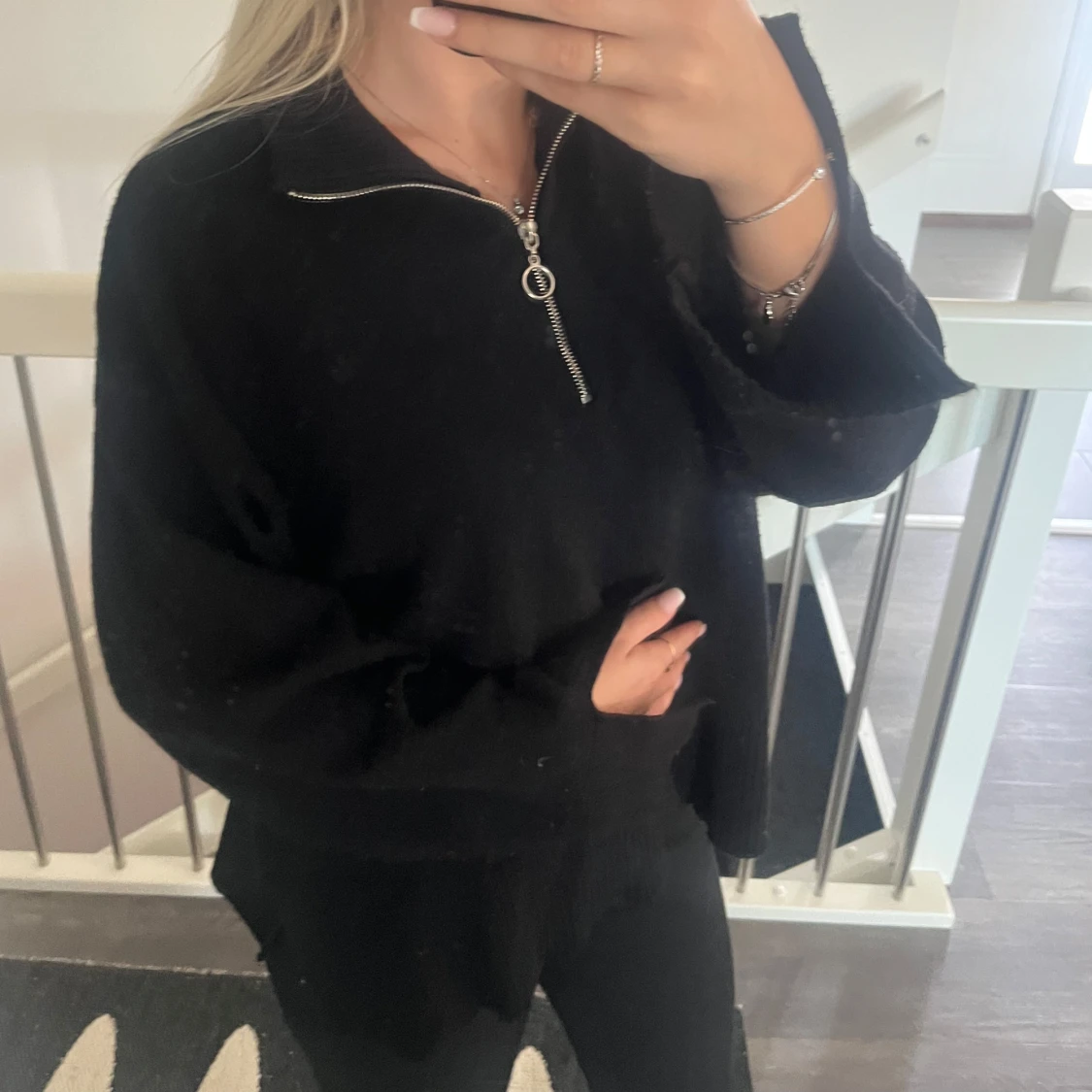 stickad zip tröja - 1