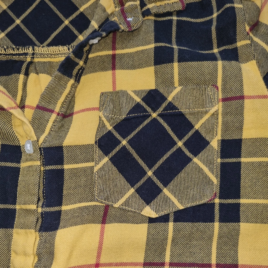 Gul och svart rutig skjorta från H&M - 4