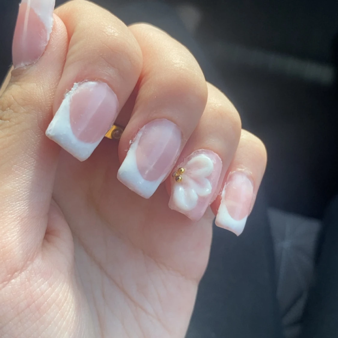 Franska naglar med 3D-blomma (XXS-XL) - 1