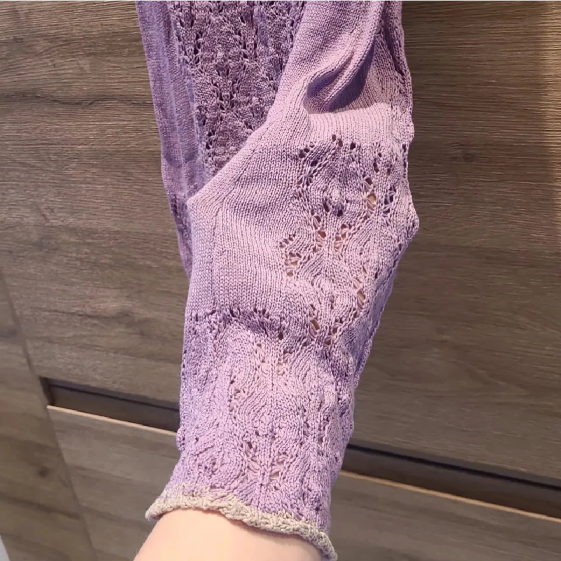 Vintage ljuslila virkad klänning - 3