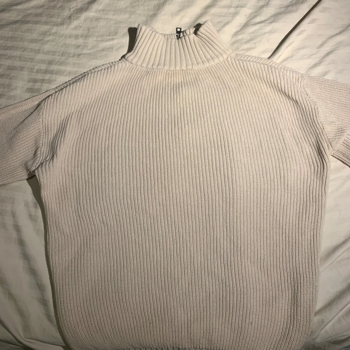 Beige stickad half zip tröja Kappahl - 2