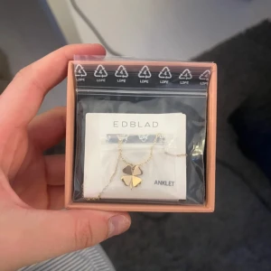 Edblad fotlänk med fyrklöver - Snygg fotlänk från Edblad med en tunn kedja och en fyrklöverberlock i blankt guld. Perfekt detalj till din outfit och kommer i en fin ask. Kedjan är diskret och berlocken har en modern, stilren form.